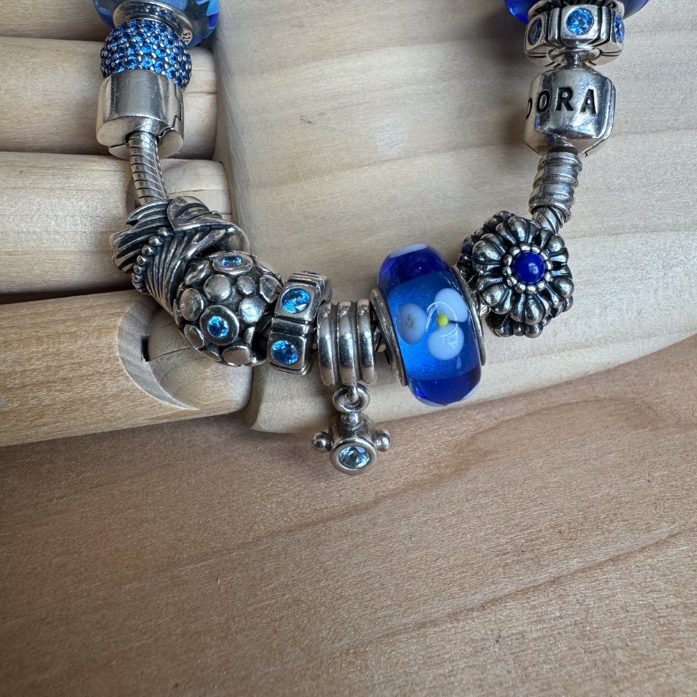 Pandora Curated Blue Charms Bracelet Retired - Picture 4 of 10